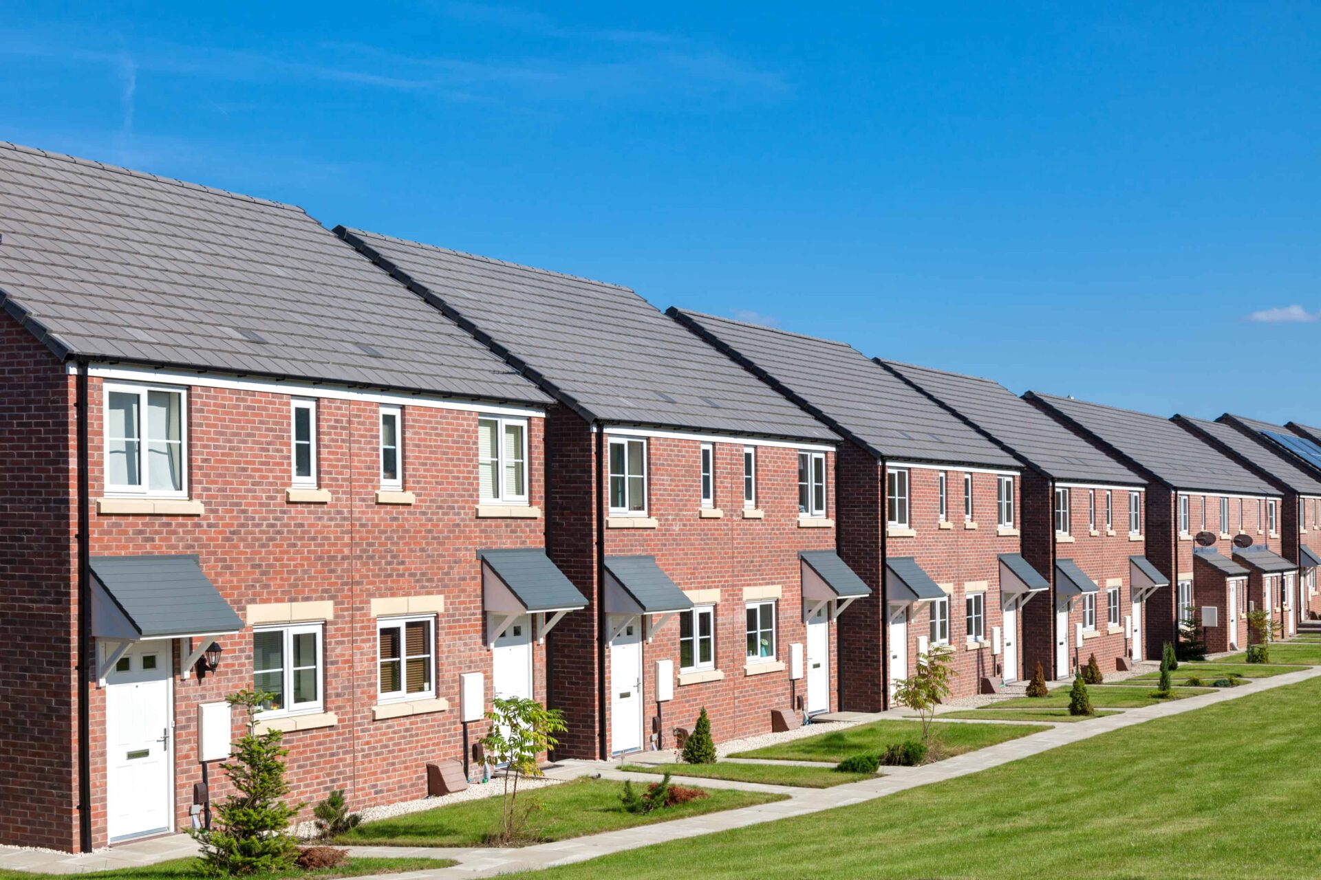 new build houses in a row