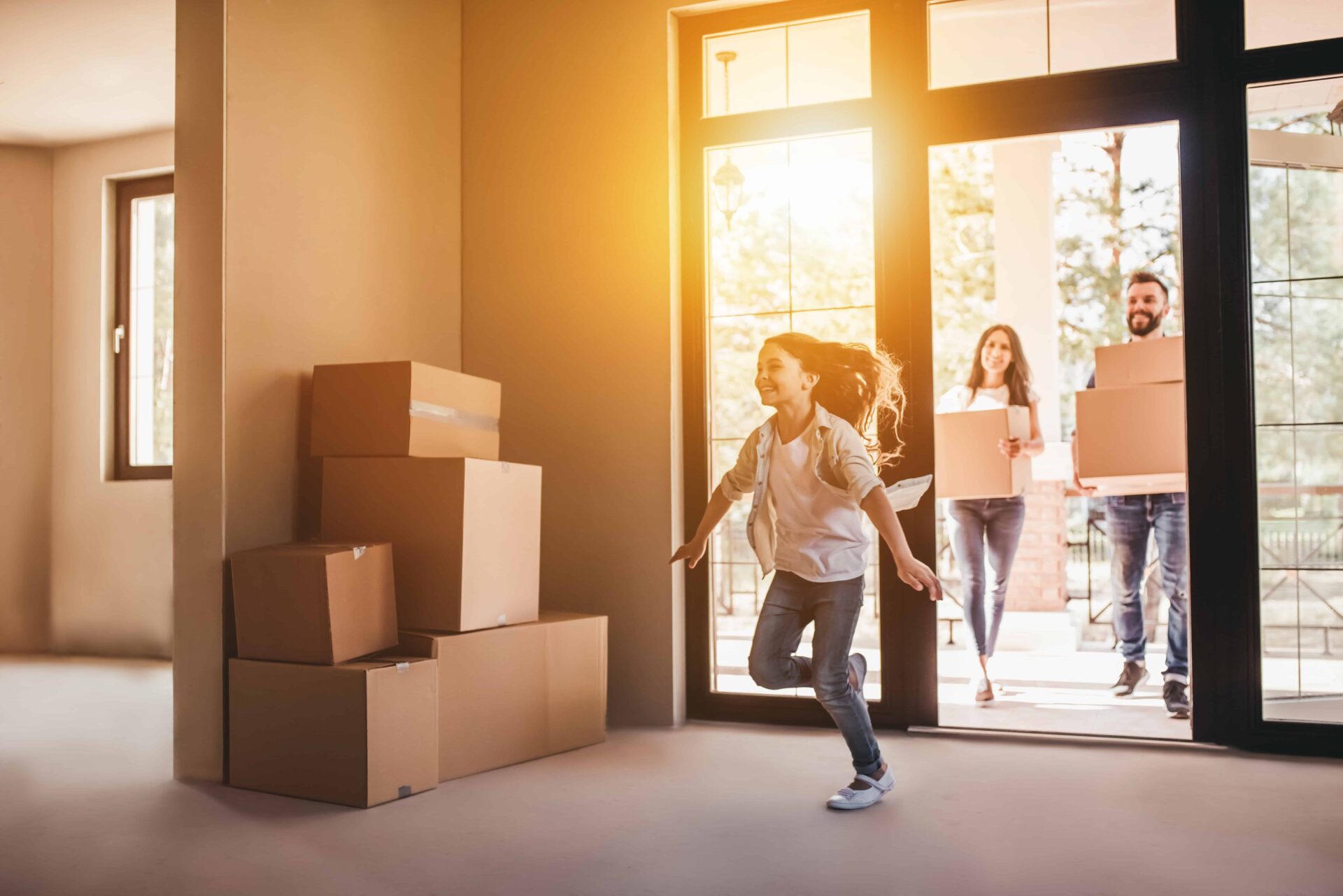 family moving into new home
