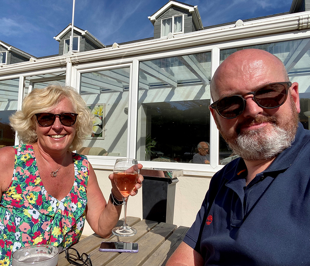 Julie Veale and Neil Andrews on holiday in Polzeath