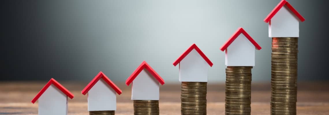 houses sat on rising piles of money