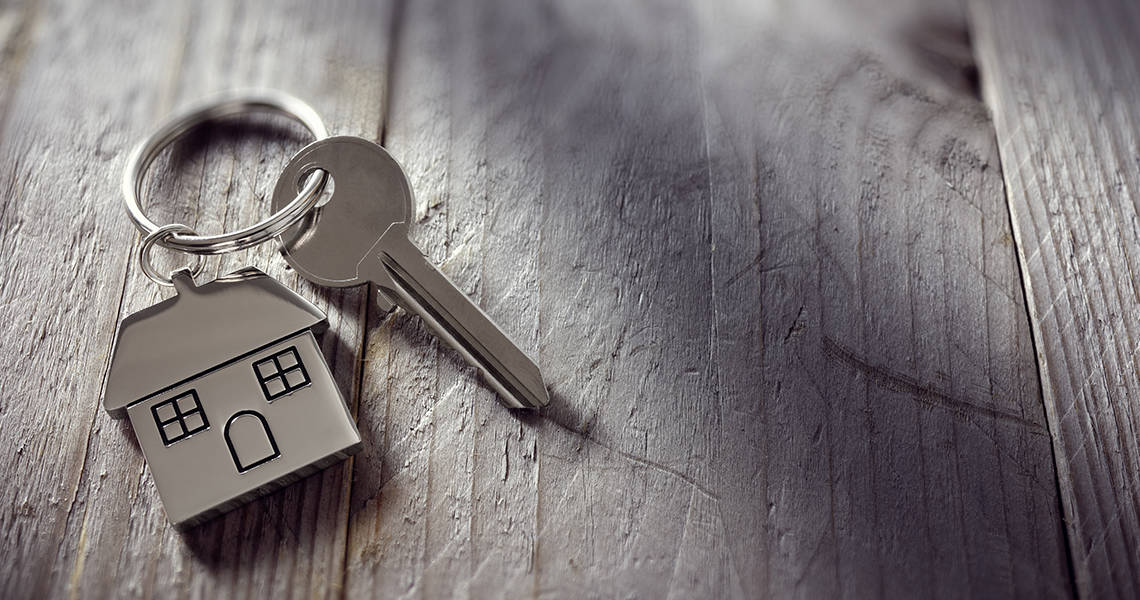 keys with silver house keyring