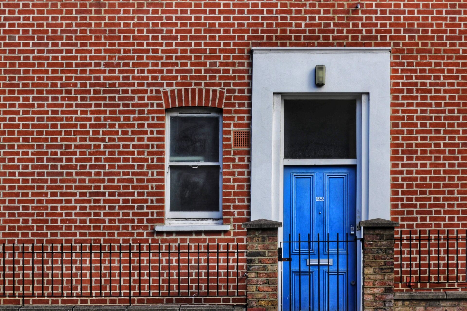 house with blue door