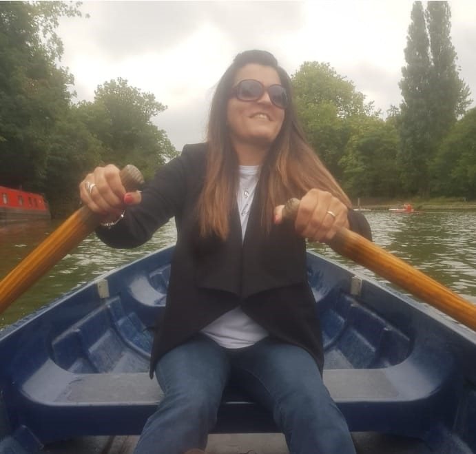 Tracy rowing